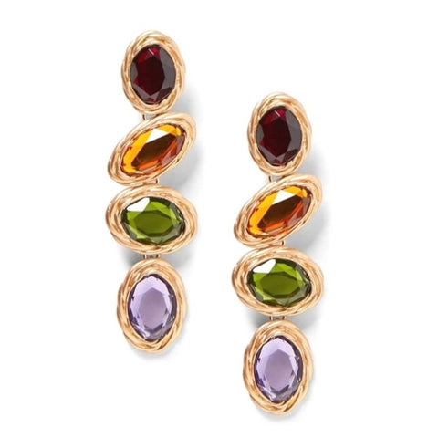 Rhinestone Studded Dangle Drop Fashion Jewelry Earrings