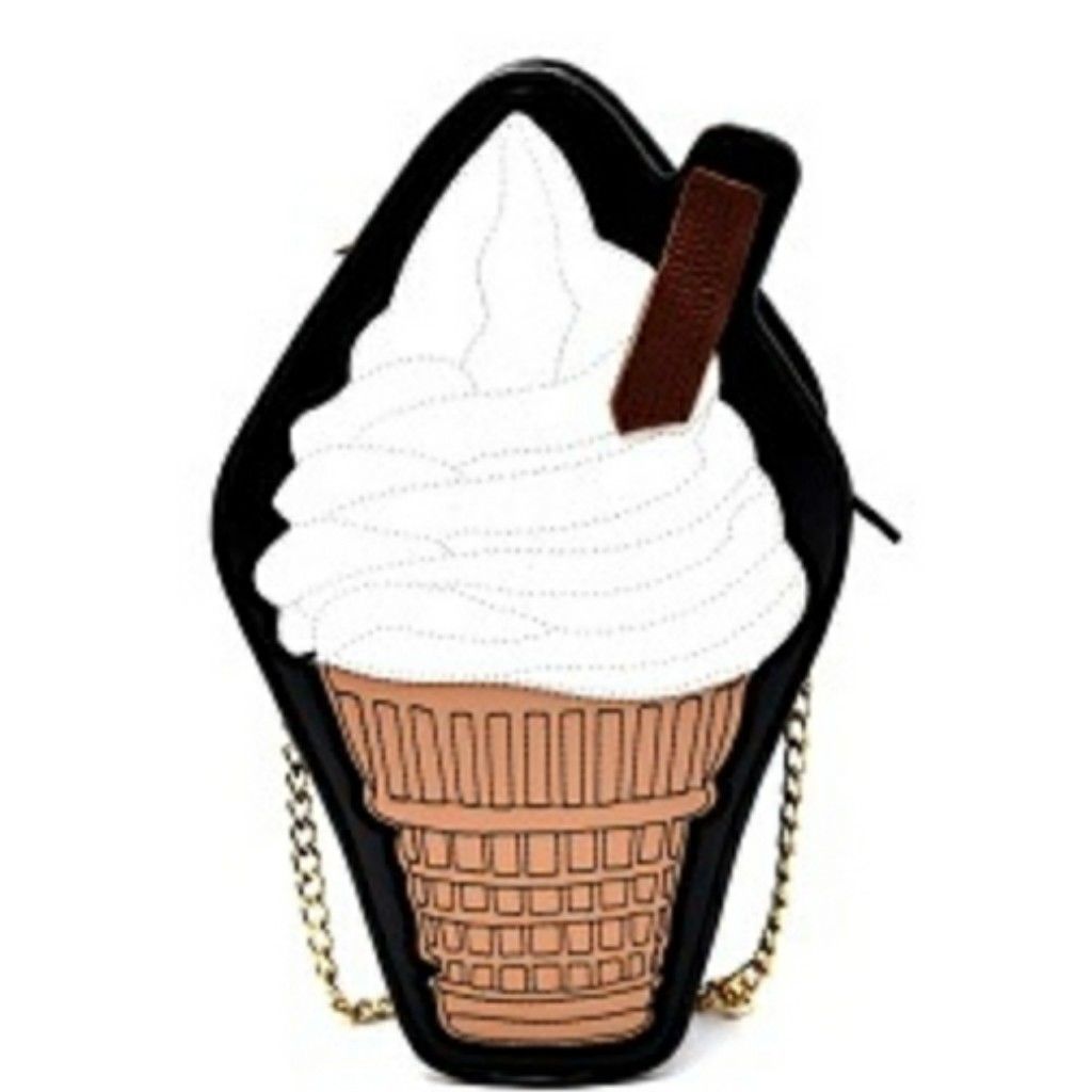 Vanilla Ice Cream Cone Cross Body Novelty Handbag