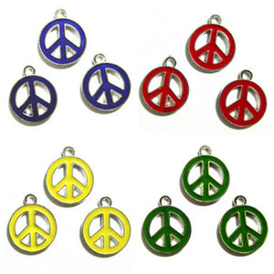 PEACE Symbol Assorted Lot Charms - Set of 12