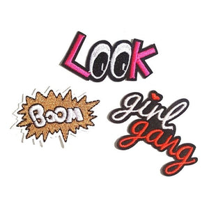 Boom Look Girl Gang Expression Iron-On Patches