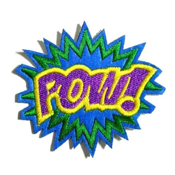 POW Puprle Expression Iron-On Patch