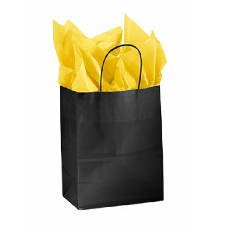 Black Gloss Paper Kraft Handle Party Favor Wedding Gift Bags - Set of 23