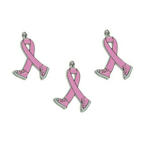 Pink Ribbon Sneaker Bracelet Jewelry Charms
