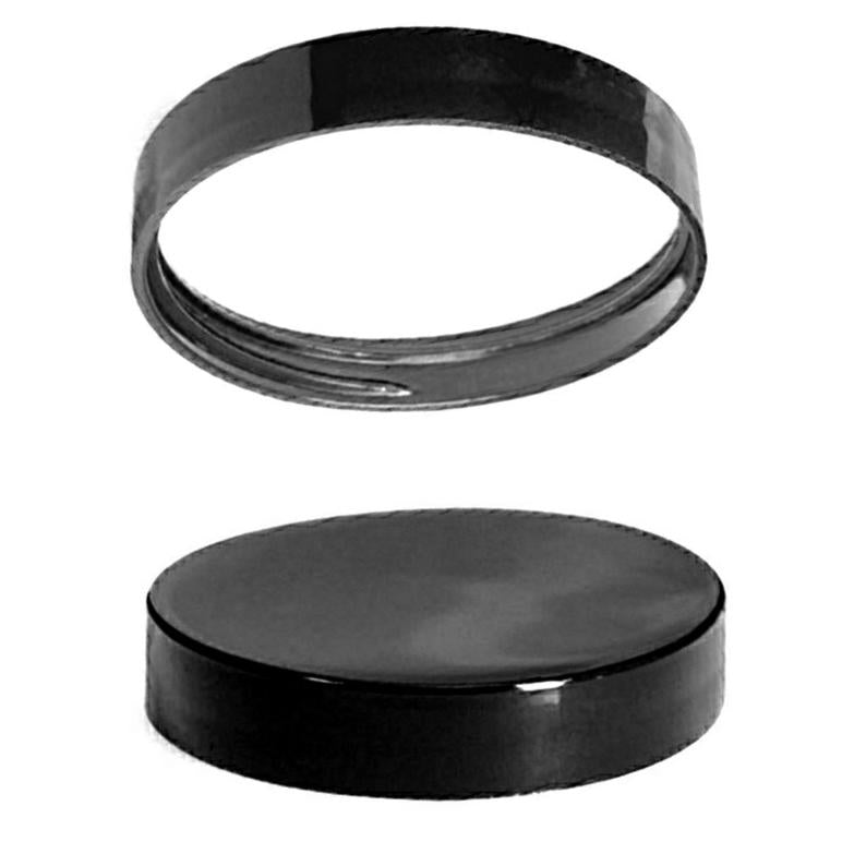 8oz Black Lined Jar Caps - Cap Size: 70-400 - Set of 25