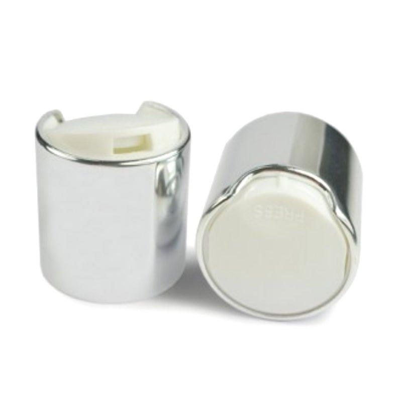 Silver White Dispensing Disc Caps - Bottle Cap Size: 20-410