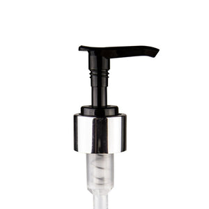 Silver Black Lotion Pump - Bottle Cap Size: 24-410 - Set of 25
