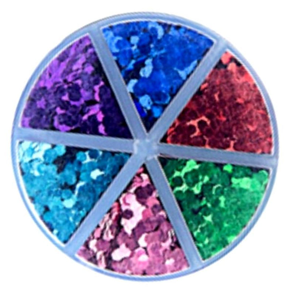 Darice™ PRIMARY COLORS Caddy Hexagon Chunky Glitter