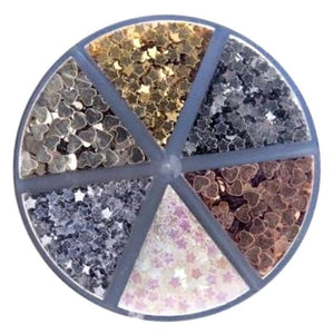 Darice™ HEARTS STARS Metallic Color Caddy Glitter