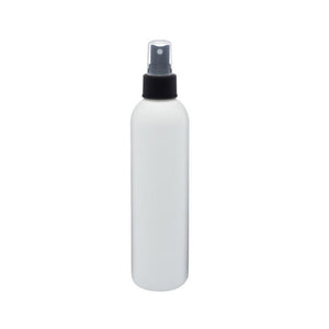 8oz White Plastic Bottles with Black Fine Mist Caps - Set of 5