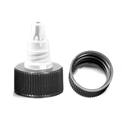 Black Natural with Silver Liner Twist Top Dispensing Caps - Bottle Cap Size: 20-410 - Set of 25