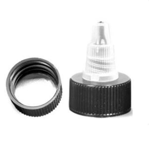 Black Natural with Silver Liner Twist Top Dispensing Caps - Bottle Cap Size: 24-410 - Set of 25