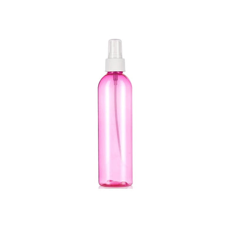 8oz Pink Plastic Bottles with 24/410 White Fine Mist Spray Caps