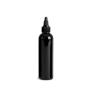 4oz Black Cosmo PET Plastic Bottles with 20/410 Black Twist Top Dispensing Caps