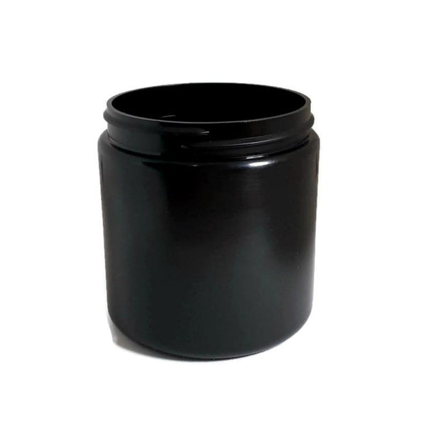 8oz Black HDPE Plastic Jars - Set of 25