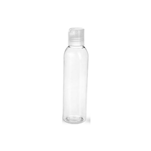 4oz Clear Cosmo PET Plastic Bottles with 20/410 Clear Natural Dispensing Disc Caps