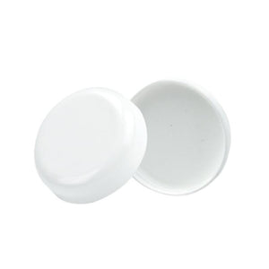 8oz White Smooth with White Liner Dome Jar Caps - Cap Size: 89-400 - Set of 25
