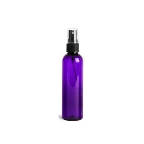 4oz Purple Plastic Bottles with 20/410 Black Fine Mist Spray Caps