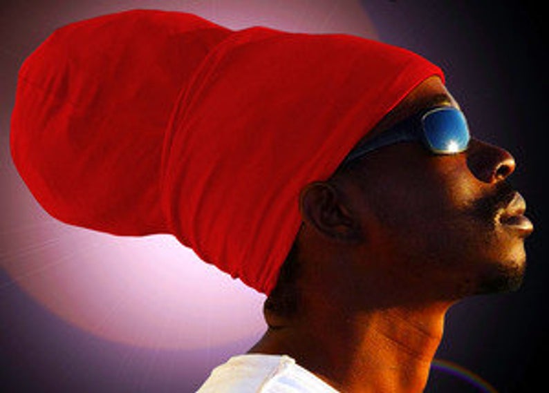 Unisex Red Rasta Headwrap Turban