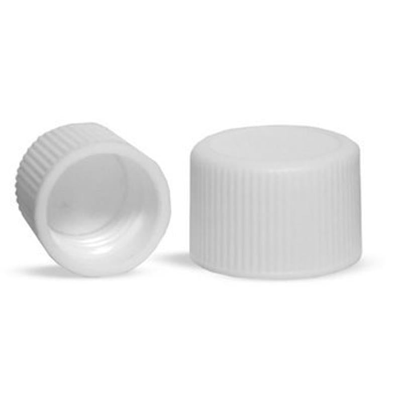 White Ribbed Standard Screw-On Caps - Bottle Cap Size: 20-410
