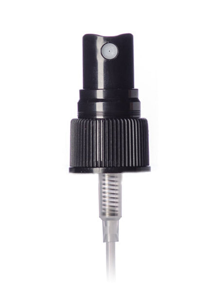 Black Ribbed Fine Mist Spray Caps - Bottle Cap Size: 20-410 - Set of 25