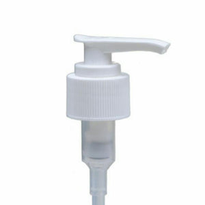White Ribbed Lotion Pump - Bottle Cap Size: 24-410 - Set of 25