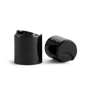 Black Disc Dispensing Caps - Bottle Cap Size: 24-410 - Set of 25