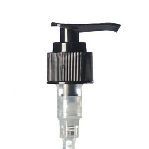 Black Ribbed Lotion Pump - Bottle Cap Size: 24-410 - Set of 25