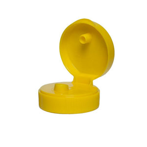 Yellow Flip Dispensing Caps - Bottle Cap Size: 38-400 - Set of 25