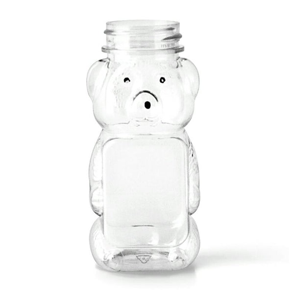 8oz Clear PET Plastic Honey Bear Bottles - Set of 25