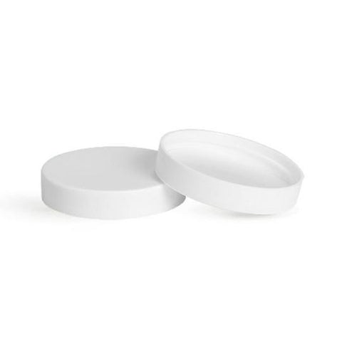 4oz White Smooth White Liner Jar Caps - Cap Size: 58-400 - Set of 25