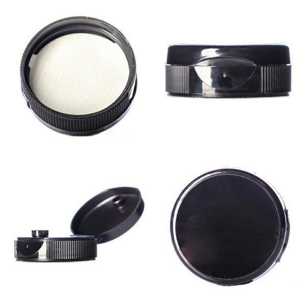 Black Flip Dispensing Caps with Pressure Sensitive Liner - Bottle Cap Size: 38-400 - Set of 25