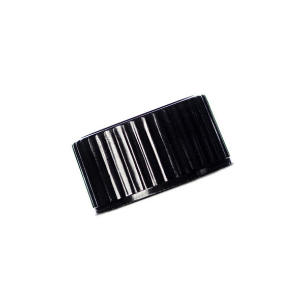 Black Ribbed Standard Screw- On Caps with Polycone Liner - Cap Size: 20-400 - Set of 25