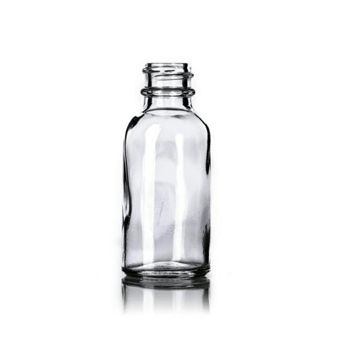 1oz Clear Glass Boston Round Bottle - Set of 25
