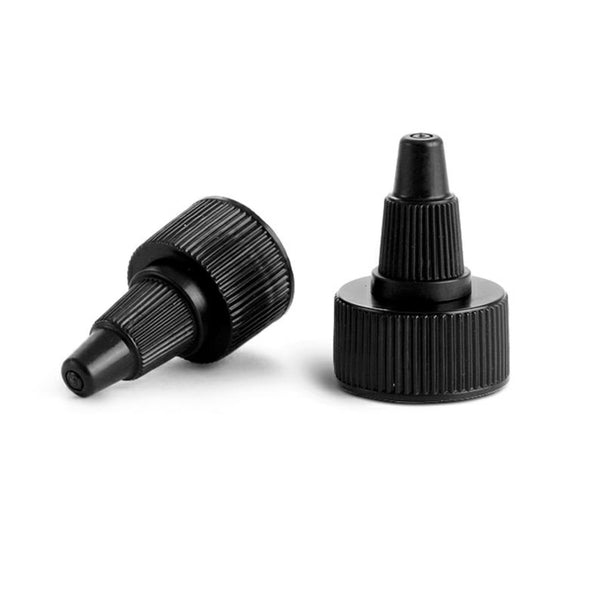 Black Twist Top Dispensing Caps - Bottle Cap Size: 20-410 - Set of 25