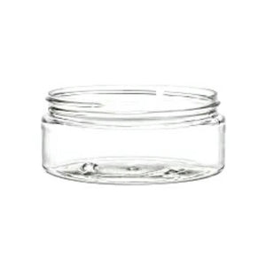 8oz Clear PET Low Profile Plastic Jars - Set of 25