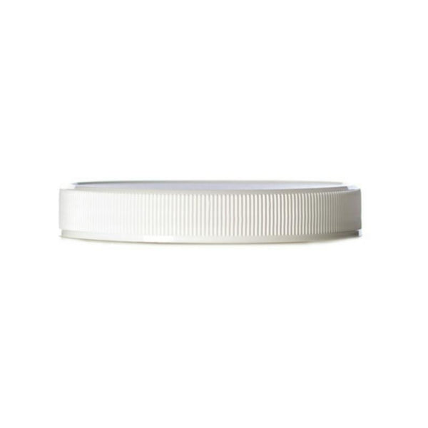 8oz White Ribbed Unlined Jar Caps - Cap Size: 89-400 - Set of 25