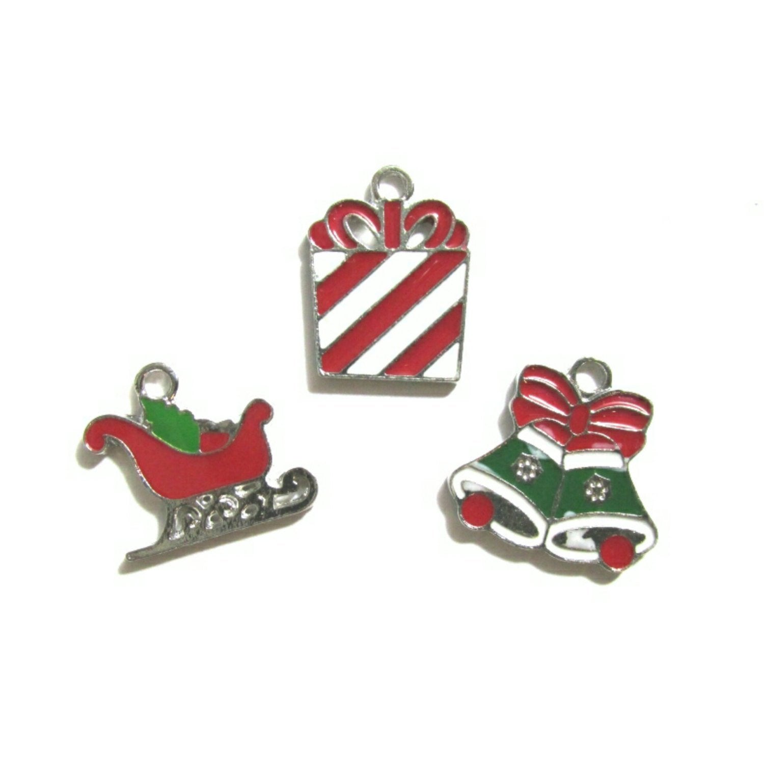 Christmas Cheer Gift Box Santas Sleigh Bells Charms