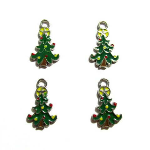 Green Christmas Tree with Yellow Star Charms