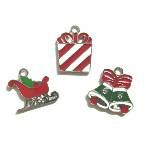 Christmas Cheer Gift Box Santas Sleigh Bells Charms