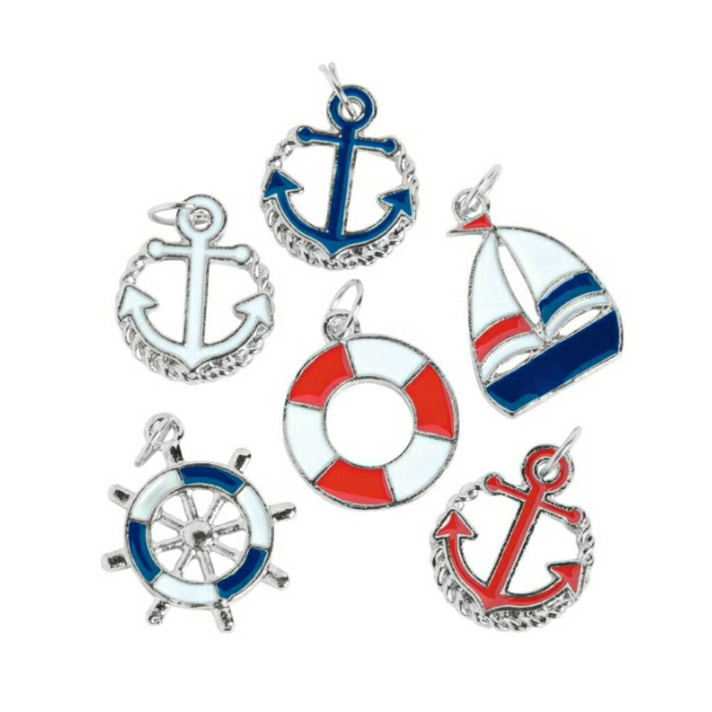 Sailor at Sea Boat Anchor Wheel Charms