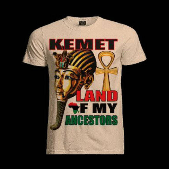 KEMET Land of My Ancestors  Khaki Crew Neck Unisex Tshirt