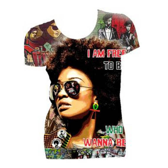 Free to Be Who I Wanna Be Natural Hair Fitted Crew Neck Tshirt