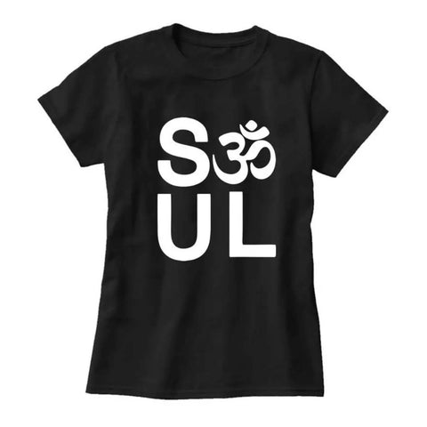 SOUL PEACE Black Fitted Crew Neck Tshirt