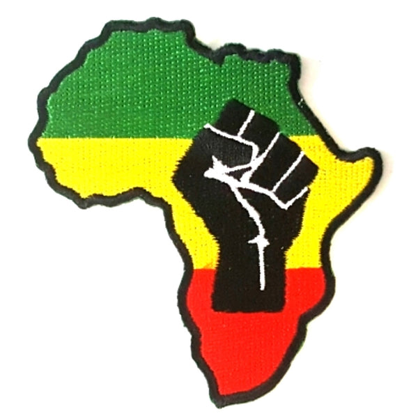 Power Fist Africa Rasta Iron-On Patch