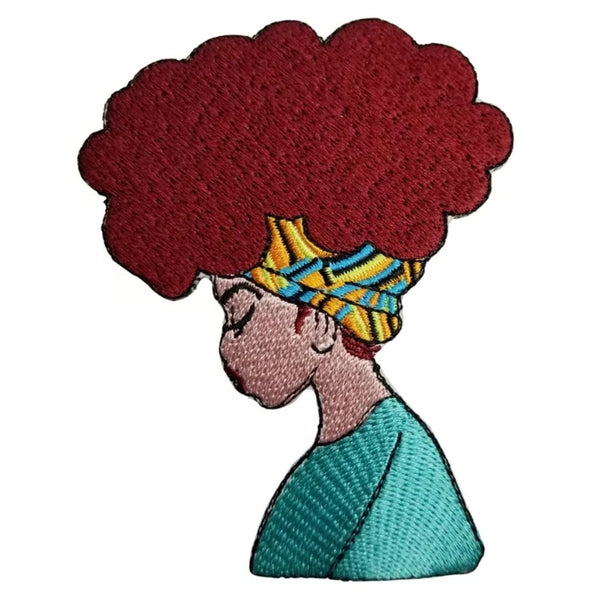 Afro Queen Lady Iron-On Patch