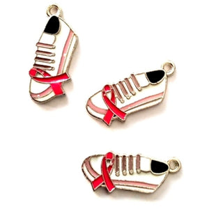 Cancer Awareness Pink Ribbon Sneaker Charms