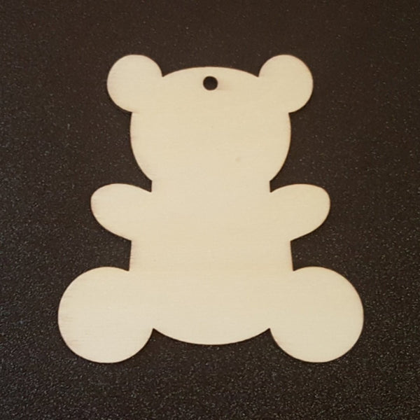 TEDDY BEAR Unfinished Ready to Decorate Natural Wood Cutout