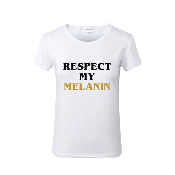 RESPECT My MELANIN White Crew Neck Tshirt