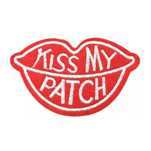 Red Lip Kiss My Patch Iron-On Patch