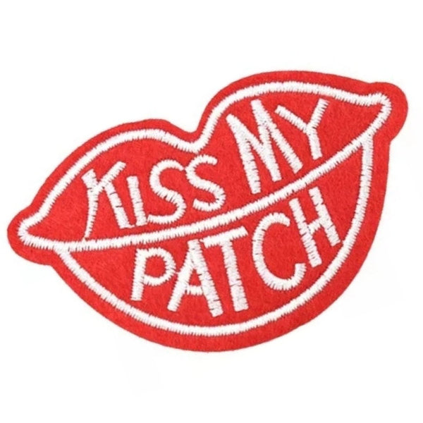 Red Lip Kiss My Patch Iron-On Patch